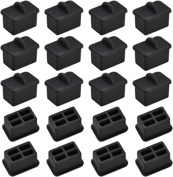uxcell 20pcs SFP-A Silicone Protectors, Port Anti Dust Cap Cover, Black