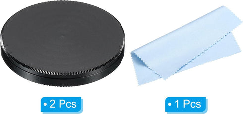 PATIKIL 46mm Lens Cap, 2pcs Universal Lens Filter Stack Cap with Cleaning Cloth for Photography Camera Filter