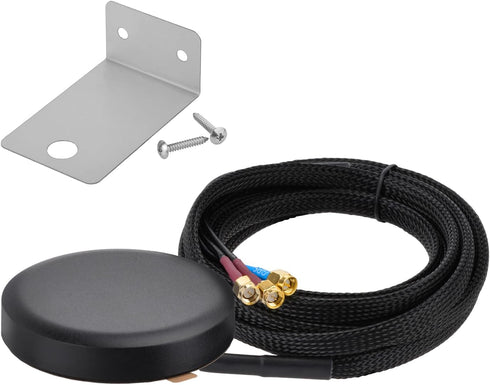 Superbat 4G 4G LTE Cellular GPS Combined Antenna Fixed Bracket Wall Mounting SMA Male MIMO Antenna Compatible with LTE