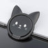 Ultra-Thin Cute Cat Metal Phone Ring Holder, 360° Rotation Kickstand for Magnetic Car Mount (Black)