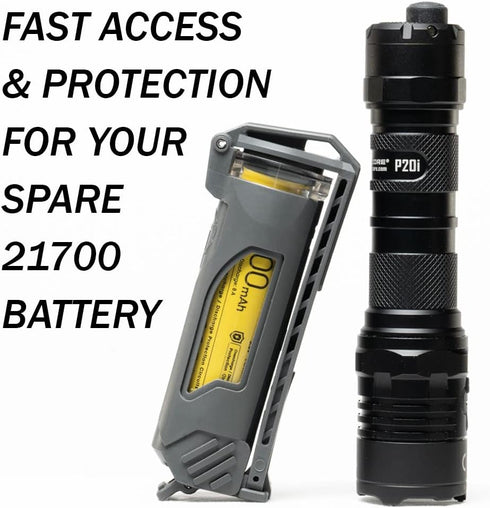 Thyrm CellVault-21 Waterproof Rechargeable Battery Storage Case for 21700 Batteries for Premium Tactical Flashlights,