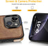 Design Compatible with iPhone 13 Mini Case, Luxury Leather Vintage Slim Shockproof Protective Cover, Brown
