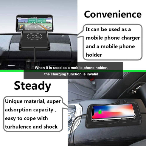 Wireless Car Charger Pad Qi Charging Mat Fast 15W Quick Charge Adapter for iPhone 14 13 12 Pro Max 11 8 Plus