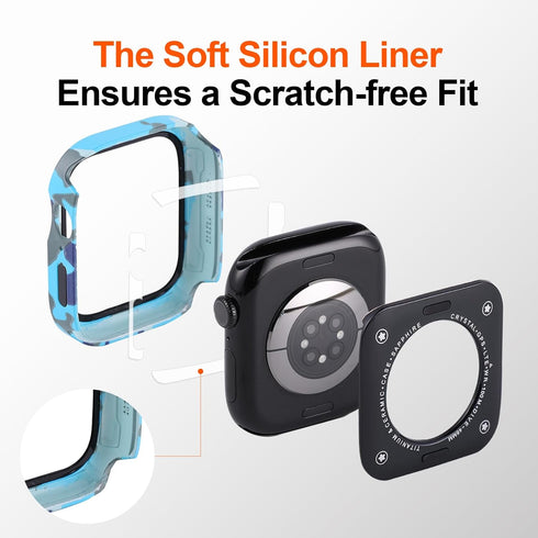 SDOCEBF 3 1 11/10 46mm in for Apple Watch Screen Protector Series Accessories, Ultra Thin Lightweight Aluminum Case