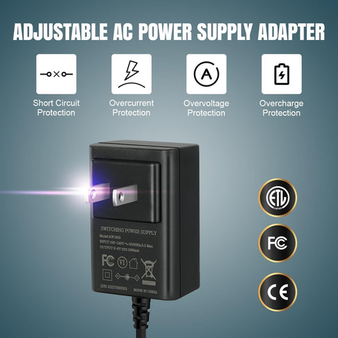 Lenink Adjustable AC Power Supply Adapter for 2 AAA, 3 AAA, 4 AAA Batteries, Black Battery Replacement Adapter