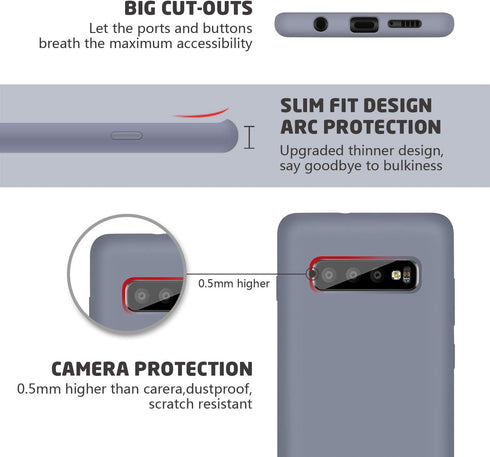 Abitku Compatible with Galaxy S10 Case, Liquid Silicone Microfiber Cloth Lining Full Body Cover with Screen & Camera