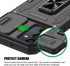 Samsung Galaxy A35 5G Case, Shockproof with Sliding Camera Cover & Ring Holder Kickstand, Black