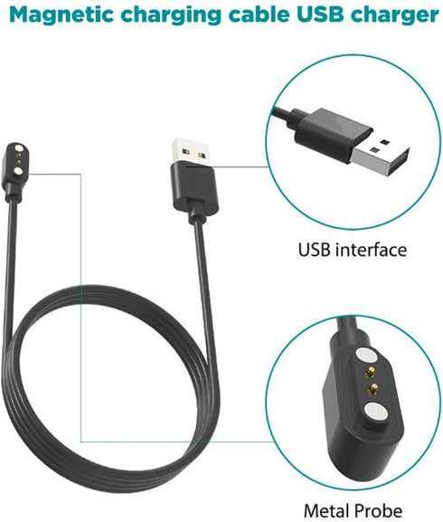 Smart Band Charging Cable, Fast Charging PVC ABS Magnetic Charger for Xiaomi Haylou RS4