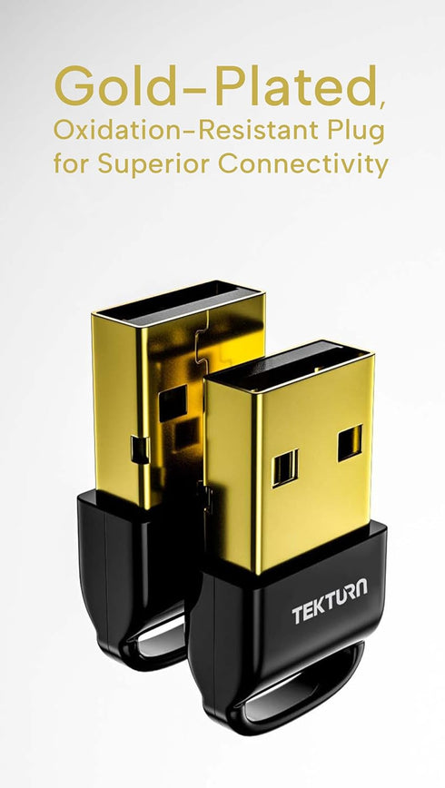USB Bluetooth 5.3 Adapter: Plug-and-Play, Nano Design, Compatible with Windows 11/10/8.1/7, Supports Headphones,