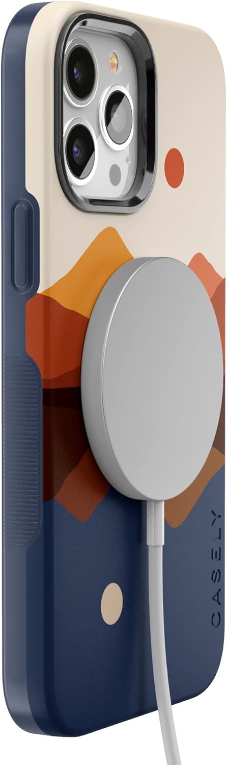 Casely iPhone 13 Pro Max Case - Compatible with MagSafe - Opposites Attract - Day & Night Colorblock Mountain Case