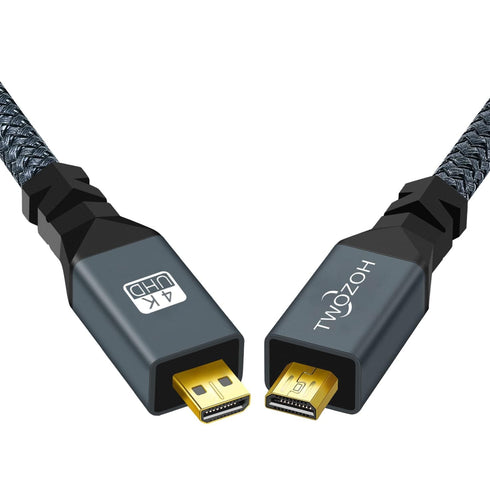 Twozoh 3D/4K 1080p, 30CM/1Ft Micro HDMI Cable, Type D Male to Male, Support