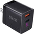 STATIK Fast-Charging GaN Power Adapter - 45W Dual USB C & USB, Foldable Compact Travel Charger for iPhone, iPad,
