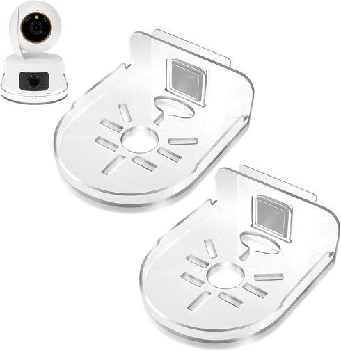2 Pack Acrylic Wall Mount Bracket for Security Camera, Universal Adhesive Shelves for Baby Monitors, No Drilling