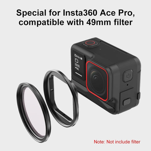 Lens Filter Holder for insta360 Ace Pro, Metal Camera Filter Holder Compatible with 49mm Filters