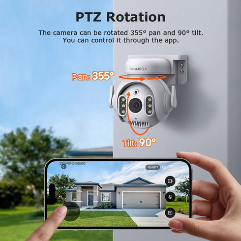 INQMEGA 5MP TUYA Smart Security Camera, Home Surveillance with 2.4G WiFi, 2-Way Audio, Full Color Night Vision