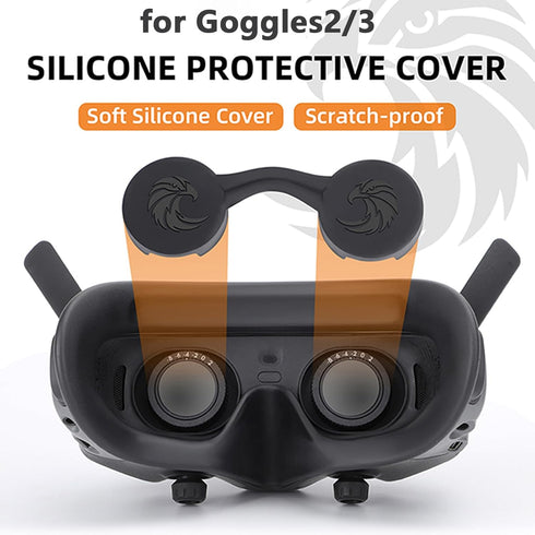 Lens Protective Cover Cap for DJI Goggles 3, Silicone Dust Cover Compatible with DJI Avata 2 Goggles 2/3