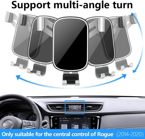 LUNQIN Car Phone Holder for Nissan Rogue - SUV 2014-2020 & Rogue Sport 2017-2022, Cellphone Mobile Cradle