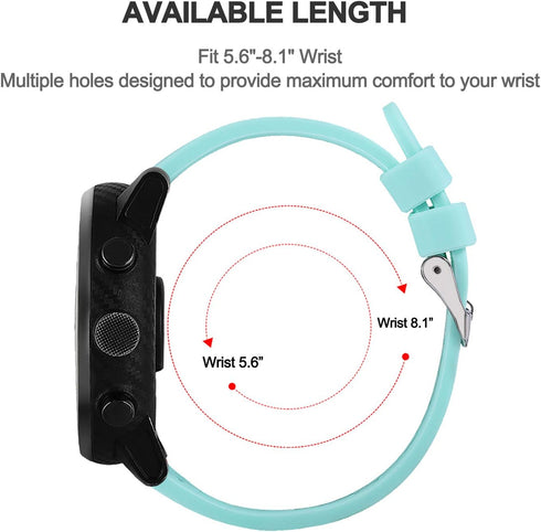 Chofit Silicone Bands for Garmin Vivoactive 6/5, Forerunner 55/165/165 Music, Adjustable Replacement Strap Wristbands