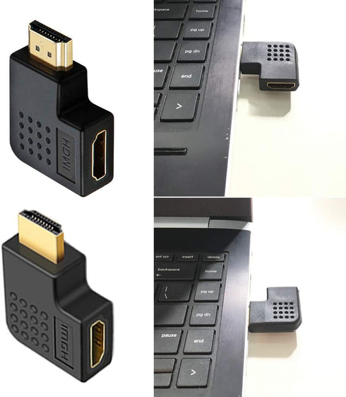 6Pack 3D and 4K HDMI Angled Adapter Combo, 2 Pcs 90 and 270 Degree, 4 Pcs Vertical Flat HDMI Adapter