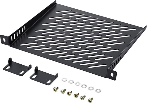 ElaraBerry 1 Pack 0.5u Server Rack Shelf 7.87" Deep Ventilation Rackmount Cantilever Tray