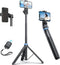 Kaiess 62" Phone Tripod & Selfie Stick, Extendable Photography Light Stand with Wireless