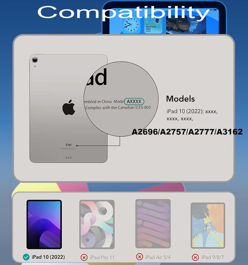 10th (10 2022) /A16 (2025) A2696 A2757 A2777 A3162 |A3354 A3355 A3356 10.9" for iPad Generation Gen Screen Repair