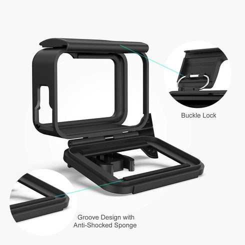 Protective Housing Case for GoPro Hero 12 11 10 9 Black Cage Skeleton Frame Holder Compatible with Go pro Hero9 Hero10 Shell Mod Cuadro Fit Go-pro Hero 12 11 with Lens Cap Cover Gopro11 9 Camera Mount