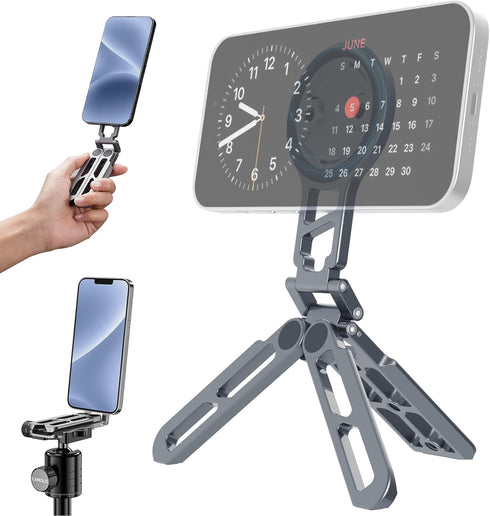 Magnetic Pocket Phone Tripod, Foldable Compatible with MagSafe iPhone 15/14/13/12 Plus Pro Max Series