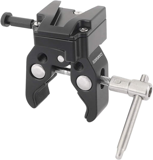 CAMVATE Super Crab Clamp + Universal V-Lock Mount Quick Release Adapter for DSLR Camera Battery - 2596