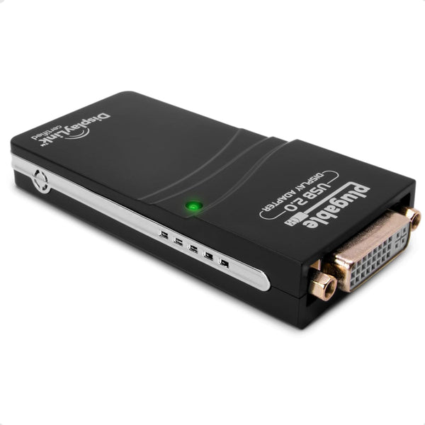 Plugable USB 2.0 Video Graphics Adapter for DVI, VGA, or HDMI, Supports Multiple Monitors up to 1920x1080