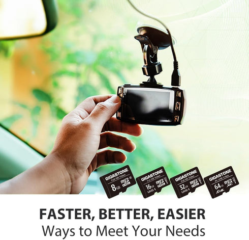 Gigastone 64GB A1 V30 4K 90MB/s A1 10, Micro SD Card, Video Recording, Surveillance Security Cam Action Camera Drone