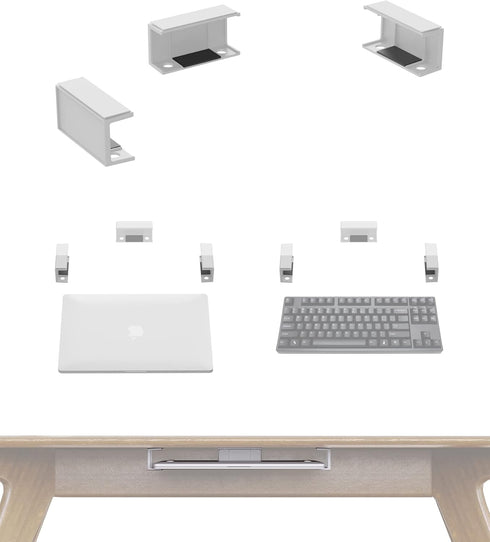Under Desk Laptop Holder, Macbook Drawer Mount for Keyboard & Small Devices, Cable Box Wall Mount Tray Organizer White