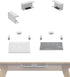 Under Desk Laptop Holder, Macbook Drawer Mount for Keyboard & Small Devices, Cable Box Wall Mount Tray Organizer White