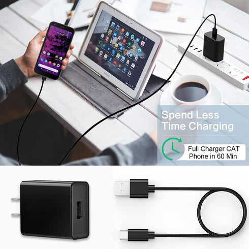 Cell Phone Charger Cable for CAT S61, S62 Pro, S52, S75, S53, S22 Flip, USB C Charging Cable Adapter (5FT)
