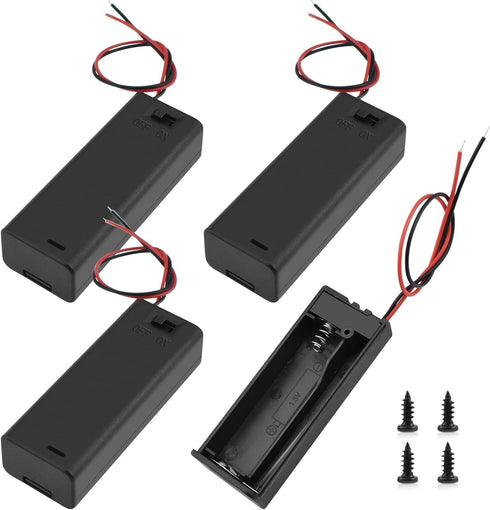 SDTC Tech 1 x 1.5V AA Battery Holder with Wires, 1.5 Volt Battery Case