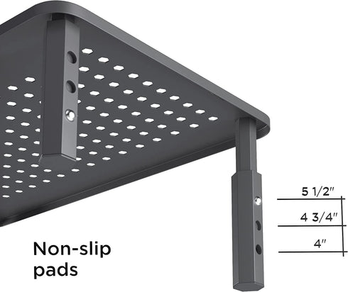EVOOMI Monitor Stand Riser - Upgraded for Faster Productivity, Anti-Skid, HD Hexagonal Steel, Free Cable Ties, Computer