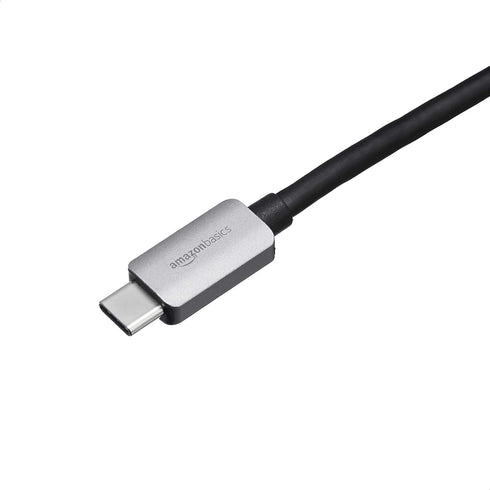 Amazon Basics Aluminum USB 3.1 Type-C to RJ45 Gigabit Ethernet Adapter, Grey, 2.07 x 0.81 x 0.6 inches