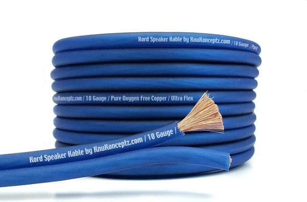 KnuKonceptz 10 Gauge Copper Speaker Wire, 50'