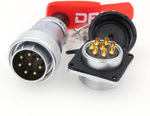 DRRI WEIPU AC DC Circuit Signal LED Heavy Duty Industrial Bulkhead Female Plug Male Socket WS28 8-Pin Metal Aviation Circular Square Flange Panel Connector by DRRI