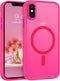 Telaso iPhone X/XS Case - Slim, Shockproof, Anti-Scratch, Matte Back, Hot Pink, Compatible with MagSafe Wireless