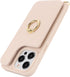iPhone 15 Pro Case with Card Holder and Strap for Women, Crossbody Lanyard, Stand Ring Kickstand, Cute Wallet 6.1"