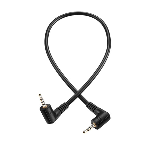 PNGKNYOCN 2.5mm Audio Aux Cable, 90 Degree TRRS Male to Male Double Angled Stereo Headset Connector Cable (0.3M)