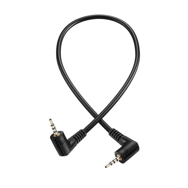 PNGKNYOCN 2.5mm Audio Aux Cable, 90 Degree TRRS Male to Male Double Angled Stereo Headset Connector Cable (0.3M)