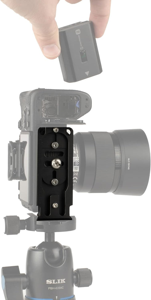 SLIK i-Bracket Arca-Compatible Quick Release Plate for Mirrorless Canon R, Nikon Z, Sony a7 Series Cameras