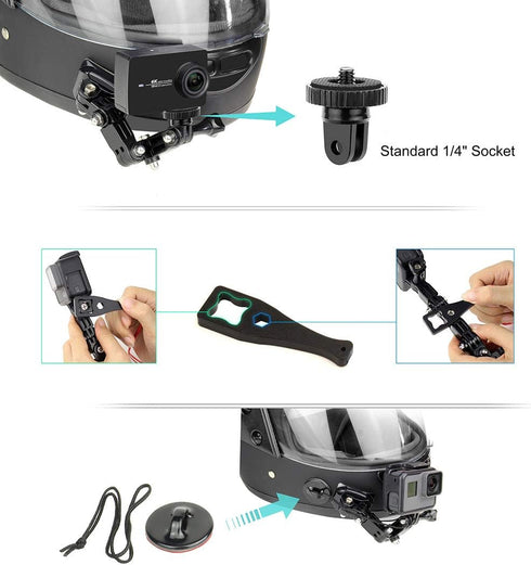 SOONSUN 13 12 11 10 9 8 7 6 5 4 Motorcycle Helmet Chin Mount Kits for GoPro Hero Hero Session, AKASO, SJCAM, Osmo