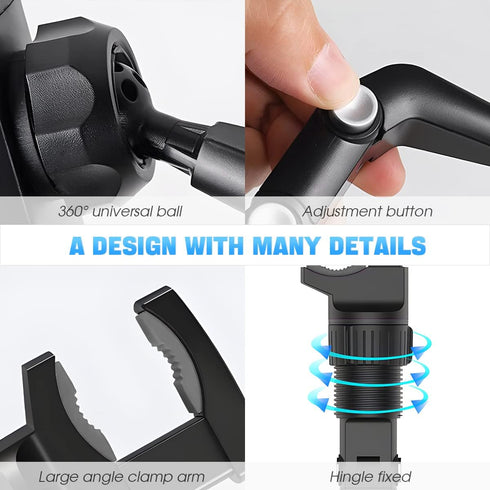 AUKEPO 360° Rotatable Rearview Mirror Phone Holder, Multifunctional Car Phone Mount for All Smartphones