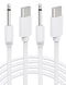 Bicmice USB Type C DC Charging Cable 2.5mm, 2.6Ft Replacement-2 Pack (White)