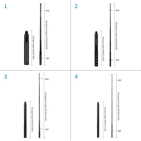 Pjeghbvop 360Rotation Strength Extending Camera Rod Selfie Stick with Portable Travel Gear for Mobile Devices Camera