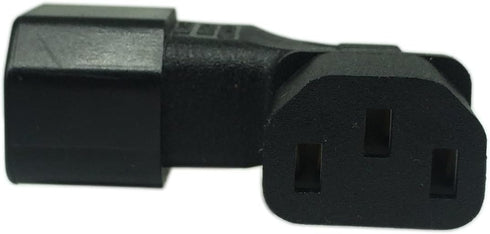 Cerrxian Left Angle IEC 320 C14 3 Pin Male to C13 Female PDU PSU UPS Power Extension Adapter for LCD LED TV Wall Mount