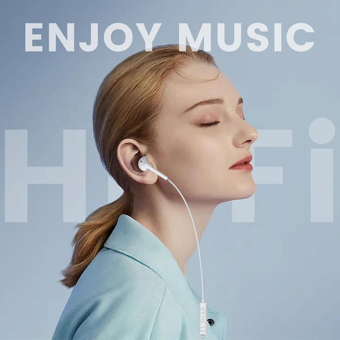 MOSWAG in Ear Headphones, Half in Ear Headphones with Mic, Built in Volume Control for iPad, Android, MP3